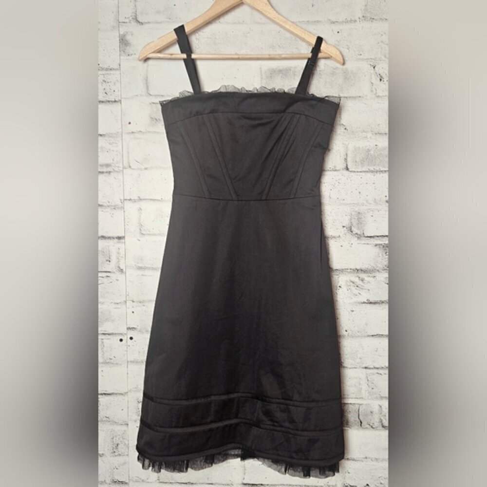 RW&CO Black Corset Bodice Cocktail Dress Y2K Strapless Size 4